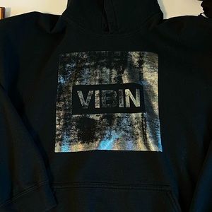 Black Vibin graphic oversized hoodie soft sweatshirt